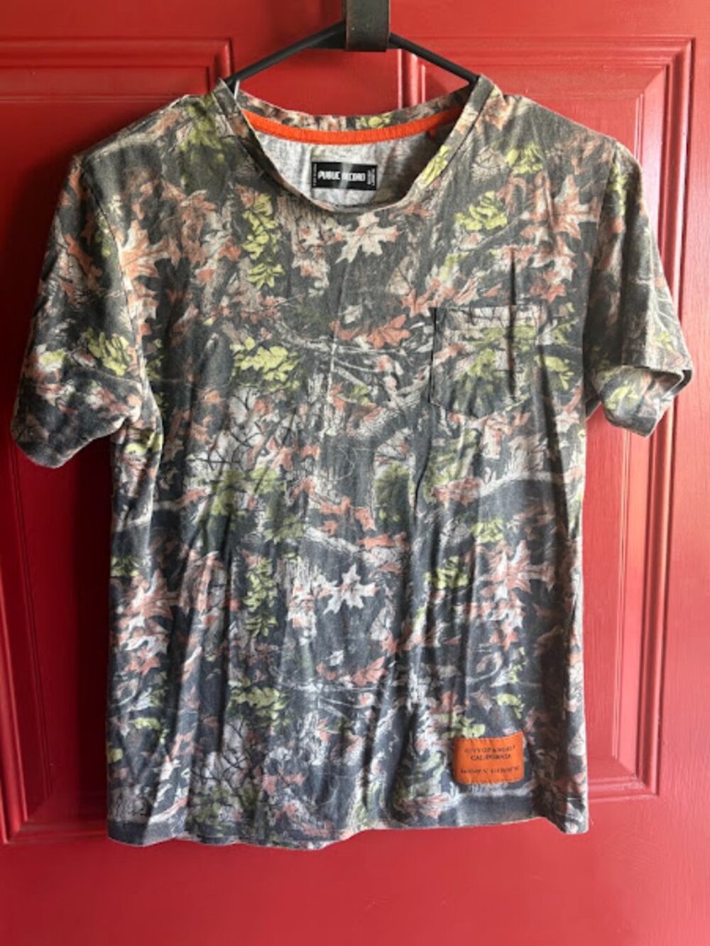 NWOT Public Record Camo T-Shirt With Pocket Size Large 14
